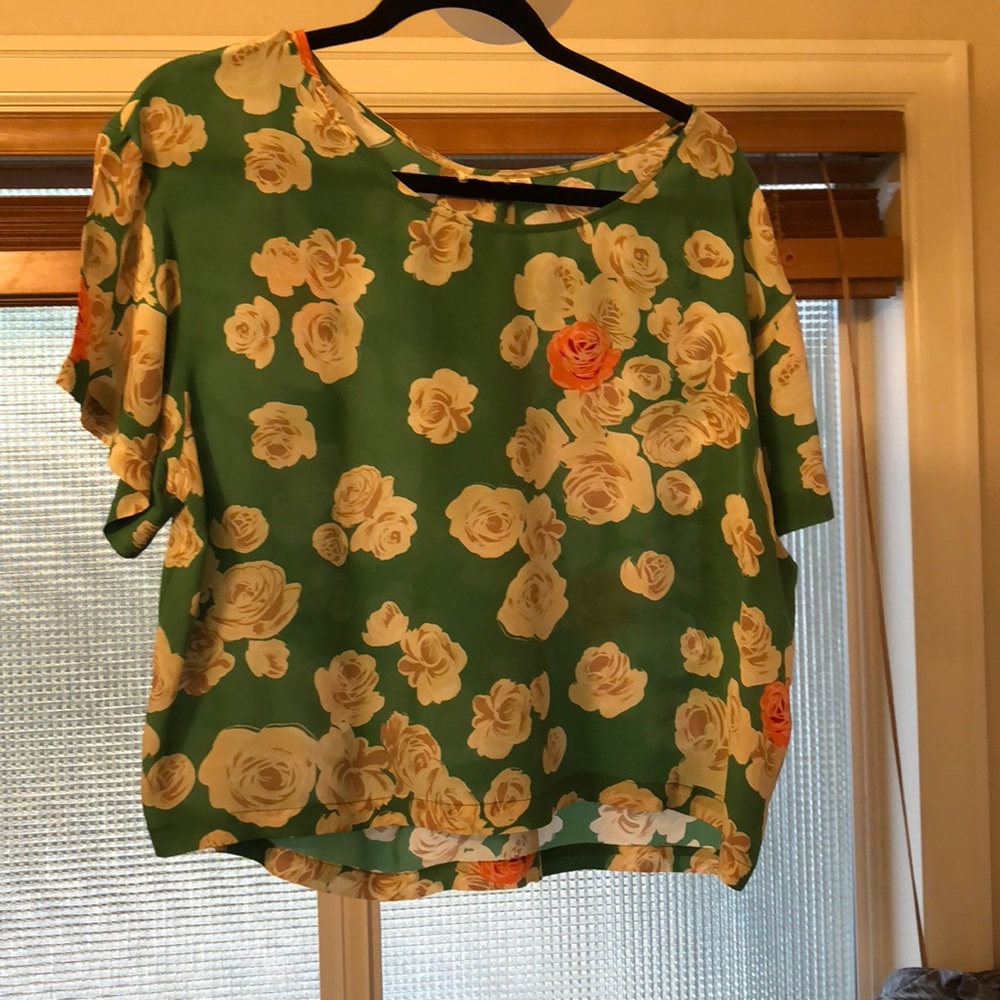 Anthro silk top